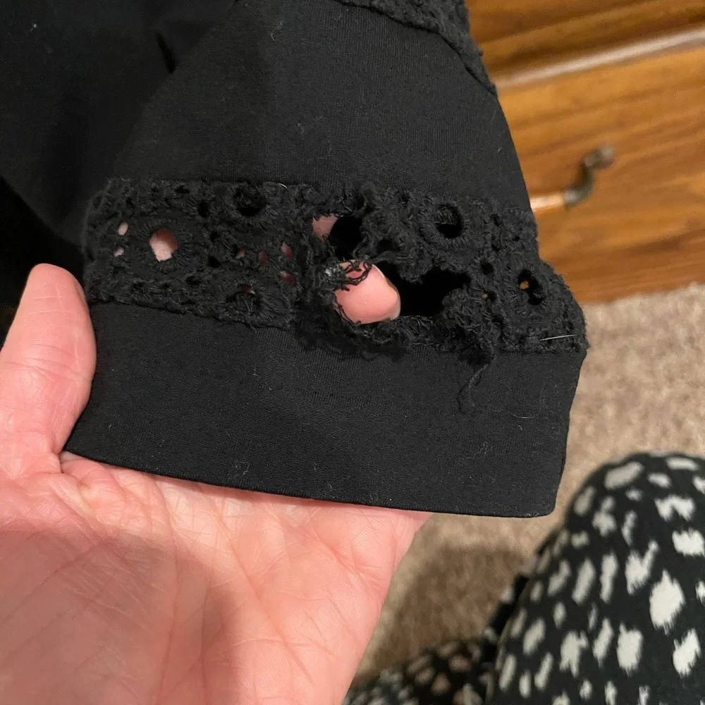 Cynthia Rowley Black Eyelet Lace Mini Dress Small - Picture 8 of 8